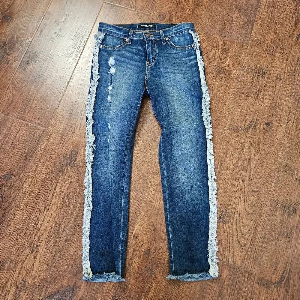 Angry Rabbit Skinny Crop Distressed Jeans - Picture 2 of 9